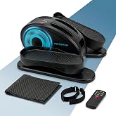 PORTENTUM Mini Electric Elliptical with Remote Control and Display &ndash; Static Pedals Automatic and Manual with Speed Selector &ndash;