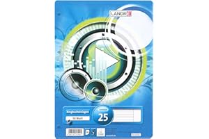 Landré Ringbucheinlagen A4 liniert weißer Rand, 50 Blatt, 70 g/m², runde Ecken, gelocht