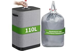 AIUNAOM 110L Groß Pfandflaschen Sammelbehälter mit Deckel, Flaschensammler Leergut,Recycling -Behälter Leergut & Altglas Aufbewahrung,Pfandflaschen Behälter für Küche Abstellraum Flaschentasche