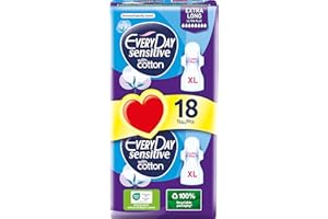 EVERY DAY EveryDay Sensitive Cotton XL, Pads mit Flügeln, Filter mit Baumwolle, 18 Stück