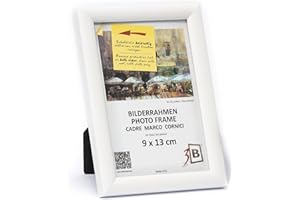 3-B Cadre ULM - cadre photo en bois, avec verre acrylique (9 x 13 cm, Blanc)