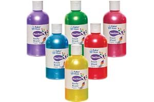 Baker Ross FN254 Pearlised Ready Mixed Poster Paint Pack 150ml - Låda om 6, Färg Värdeförpackning med flaskor, Färg för barn
