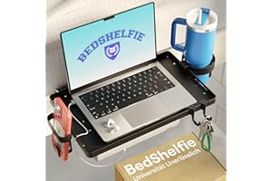 ‎BEDSHELFIE BedShelfie Nachttischregal für Studentenwohnheim, Etagenbett und obere Etagenbetten, Essentials, Clip-On-Nachttisch, schwebender Nachttisch, Tablett, Organizer, Schlafsaal-Dekoration, Schlafsaal,