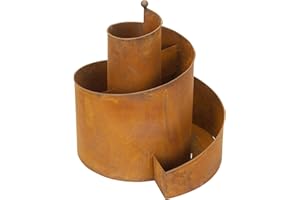 Posiwio dekorative Kräuter-Spirale Kräuter-Spindel Pflanz-Spirale Metall rostig Edelrost