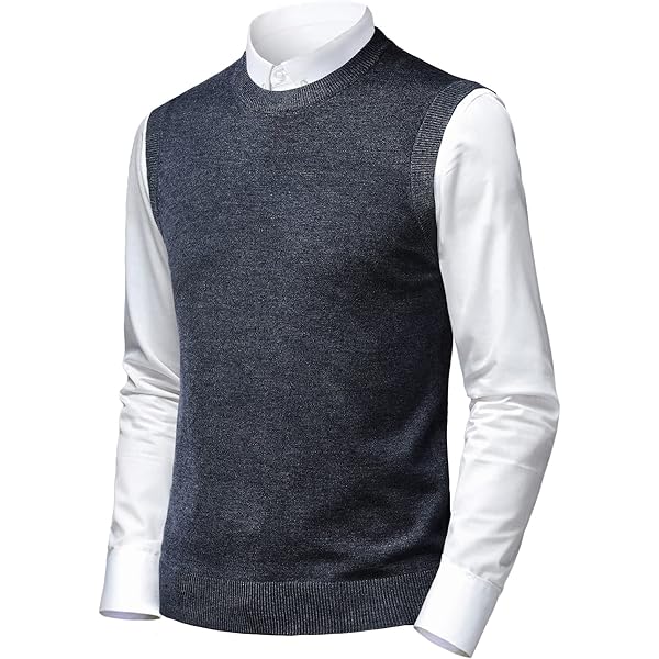 iClosam Heren Pullunder V-hals Comfort Fit Katoen Gebreid Vest