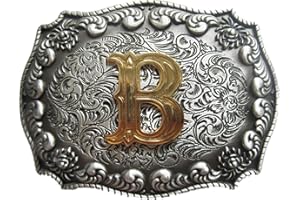 JEAN'S FRIEND Western Cowboy Cowgirl litera klamra pasa Gurtelschnalle (litera B), Srebro antyczne, Rozmiar uniwersalny