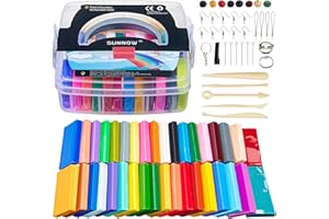 SUNNOW Polymer Clay Set - 36 Farben 900g/1.98LB Polymer Clay Ofen Backen Lehm Figur DIY Basteln & Modellierung Lehm,Geschenke für Kinder/Spielzeuge für Kinder