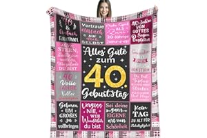 TTAWIFT 40 Gifts for Women, 40 Birthday Gift for Women, Cuddly Blanket Gifts for Mum, Funny 40s Gift Wife, Birthday Gift Set, Birthday Blanket for Mother, Sister, Wife, Aunt