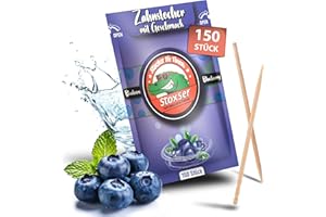 Stoxser 150 x Zahnstocher mit Geschmack Blaubeere die Geschmacksrevolution Zahnstocher Geschmack Kein Kaugummi Unterstützend zu Zahnpasta Zahnsteinentferner Zahnseide Zuckerfrei