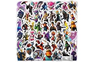 AUCEKO Lot de 50 autocollants Fort Nite Fortnate - En vinyle imperméable - Pour ordinateur portable, enfant, voiture, moto, vélo, skateboard, valise, ordinateur - Graffiti Decal