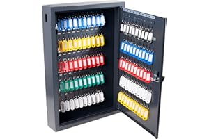 Pavo Deluxe Armadietto per Chiavi, con 100 Gancetti, Grigio Scuro