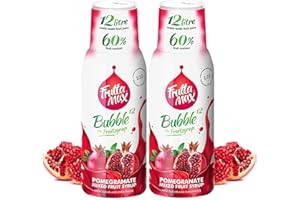 Sirop FruttaMax Grenade | Moins de sucre | 60% de concentré de fruits réels | Compatible avec machine à soda 2 x 500 ml
