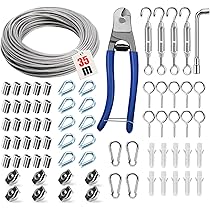 Angooni Set stalen kabels van 40 m, verdikt, 3 mm roestvrij stalen