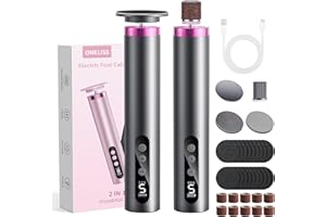 ONELISS Pedicure Elettrico Professionale Piedi, Lima Elettrica per Piedi con LED Display, 9 Velocità Regolabile, Testina Vetro Nano, Rimuovi Fresa Calli e Duroni Piedi per Uomo Donna, Grigio