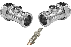 SK INFINITY | 15mm X 1/2inch Male Iron Flat Faced Isolating Valve for Tap Connector - Can be Used on hot or Cold Water Systems- WRAS Approved - Connector Flexi Pipes (Packs of 2)