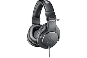Audio-Technica ATH-M20X Cuffie professionali da studio per la registrazione in studio, i creatori, i podcast e l'ascolto quotidiano.