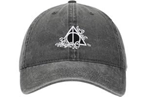 BIOWORLD Harry Potter Deathly Hallows Pigment Dye Adult Adjustable Slide Charcoal Grey Cap