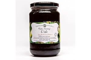 THE RAW HONEY SHOP RAW NATURAL HIVE PRODUCTS Antonio's Raw Certified Organic Oak Honey |Antibacterial Mountain Honey |Unpasteurised |Single Origin |The Raw Honey Shop |(500g)
