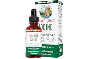 MaryRuth Organics, Iodine Liquid Drops, Dietary Supplement, Unflavored, 30ml, Vegan, Gluten-Free, Soy-Free