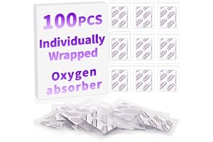 Midukit Set med 100 individuellt förpackade syreabsorberare för matförvaring 500 cc, livsmedelskvalitetsförpackningar för långvarig matförvaring, Mason-burkar, påsar