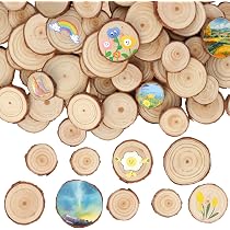 30 Dischetti Di Legno Grezzo, Diametro 5-6 Cm, Con Foro E Spago, Per Decorazioni Natalizie, Matrimoni E Progetti Fai Da Te