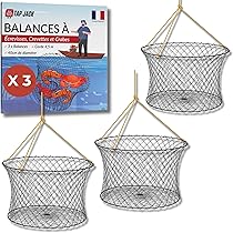 Nasse à Poissons Pliable – 54x25x25 Cm – Métal Et Nylon, Fermeture éclair – Pour écrevisses, Crabes, Anguilles