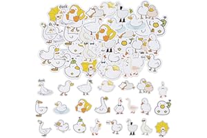 SHANFAA 46PCS Cartoon Duck Stickers,Cute Waterproof Vinyl Stickers for Laptop Tablet Phone Hydroflasks Water Bottle Bike Luggage Cup Computer Mug,Funny Cartoon Animals Decals Pack
