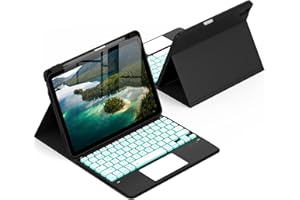CACOE Funda Teclado para iPad Air 11 Pulgadas 2025/2024 (M3/M2) con Touchpad, Iluminación de 7 Colores, [Español] Teclado para iPad Air (7/6/5/4) Gen Magnético Desmontable, Negro