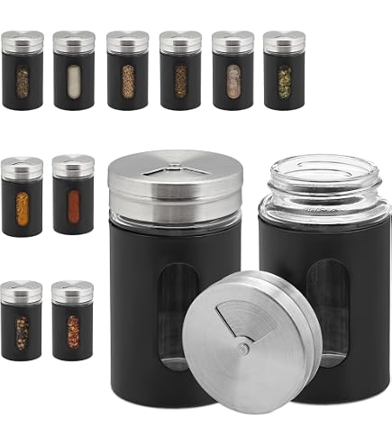 Lot De 12 Pots À Épices De 120 Ml Bocaux À Épices, En Verre Scellé Lot De 12 Pots À Épices De 120 Ml Bocaux À Épices, En Verre Scellé