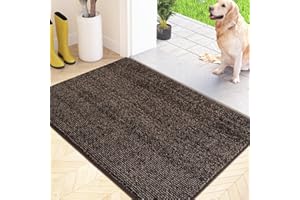 FCSDETAIL Dirt Trapper Indoor Door Mat 50 x 80 cm, Machine Washable Entrance Rug, Dog Doormat, Non-slip Inside Floor Mat for Entryway, Muddy Shoes & Paws