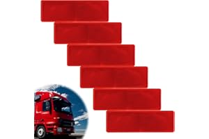 Teuena Confezione da 6 Catarifrangente Adesivi 14,8 * 4,7cm, Rimorchio Riflettori per Camion Catarifrangenti, Auto Moto Riflettori Rettangolare per Pali di Cancelli Camion Camper Roulotte (Rosso)