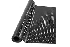 ybaymy Garage Floor Mats, 1 X 5m Waterproof Garage Flooring Matting, Heavy Duty Anti Slip Rubber Mat, Commercial Rubber Matting Roll for Workbench, Kitchen, Gym, Shed Flooring, Van Flooring