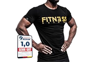 Fitness Method, Sport T-Shirt Herren, Slim-Fit Shirt bequem & hochwertig Männer, Rundhals & Tailliert, Training & Freizeit, Gym & Casual Workout Mann, 95% Baumwolle, 5% Elastan
