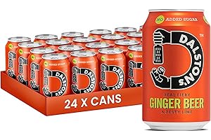 Dalston's Ginger Beer (24 x 330ml) - Real Pressed Ginger & Sparkling Water - 49 Kcal - No Added Sugar - No Artificial Sweeteners - Healthy Alternative - Low Calorie - Vegan