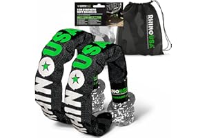 ‎RHINO USA Rhino USA Synthetisches Softschäkel-Seil (2er-Pack) – 1 cm x 56 cm (14.243 kg Mindestbruchfestigkeit) Offroad Softschäkel-Bergungsset für LKW, UTV, ATV – Kompatibel mit Jeep, Toyota, Ford & mehr!