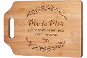 GLEEVARA Wedding Gifts for Couple - Unique Bamboo Cutting Board Wedding Gifts for Bride and Groom, Mr and Mrs Presents, Gift Idea for Wedding