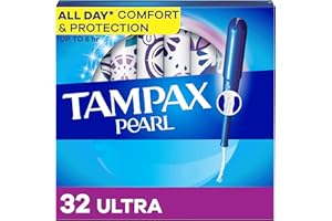 Tampax Pearl Tampons Ultra Absorbency with Leakguard Braid, Unscented, 32Count