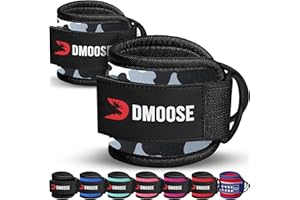 DMOOSE FITNESS DMoose Ankle Straps for Cable Machine Attachments - Gym Ankle Cuff for Kickbacks, Glute Workouts, Leg Extensions, Curls, Booty Hip Abductors Exercise for Men and Women, Adjustable Neoprene Support