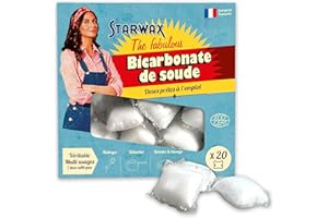 STARWAX THE FABULOUS - Doses de Bicarbonate de soude Prêt à l'emploi - 1 dose = 1 lavage - Nettoie et détache - Ultra performante - 100% d'origine naturelle x20 doses