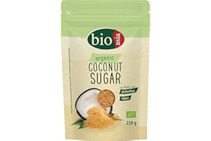 BIOASIA Azúcar ecológica de flor de coco, sin refinar, sustituto ideal del azúcar para hornear, con notas de caramelo, cultivo ecológico, vegano y sin gluten, 1 x 250 g