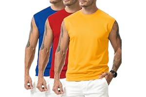 Suwangi 3 Pack Débardeur de Sport Homme Gilet de Course sans Manches Respirant Rséchage Rapide Fitness Vest