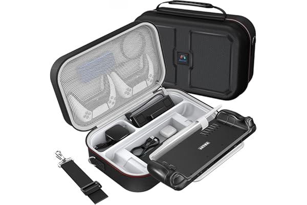 Mooroer Étui pour Steam Deck Protection pour Steam Deck Housse de Transport Rigide et Portable pour Valve Steam Deck avec Rangement pour la Console et Les Accessoires Steam Deck, Noir