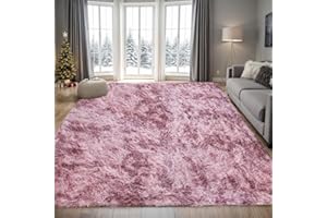 Uryedo Homeware Rugs Living Room Large Soft Touch Rug Area Rugs for Bedroom Anti Slip Modern Super Soft Thick Pile Fluffy Shaggy Rug Non Shedding(160x230 cm)-Pink