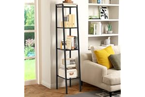 ‎SOGESHOME SogesHome Regal mit 4 Ebenen, Metallregale, Aufbewahrungsregal, Bücherregal, Standregal, 4 Etagen, Schwarz, 35,5 x 30 x 147 cm,SH-LXH-TJ30B