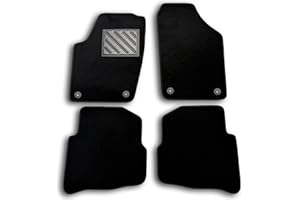 MTC AUTOMOTIVE Alfombrillas para Seat Ibiza 6L de 2001-2008, fijación redonda a medida, antideslizantes, talonera de goma reforzada