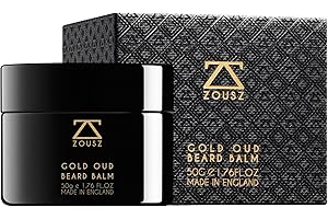 ZOUSZ Gold Oud Beard Balm for Men – Rich Earthy Scented Beard Butter with Natural Oils – Hydrates, Softens & Fights Beardruff – Premium Skincare & Grooming for Beards – 50g