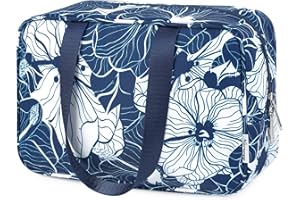 NARWEY Pełnowymiarowa kosmetyczka duża kosmetyczka podróżna kosmetyczka organizer dla kobiet (niebieski lotos)