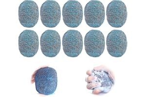 MAGISEL Tampons Jex, Lot de 10 Éponge À Récurer en Acier, Éponge à récurer en Acier, épurateur de Cuisine, Laine d'acier,Nettoyage ménager en Acier Inoxydable,Forte Absorption d'eau Mousse Riche,Réutilisable