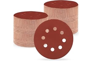 Huopueit 150 Pezzi Dischi Abrasivi 125 mm, grana 320 Carta Vetrata Abrasiva 8 fori per Levigatrice Orbitale Casuale (150 pezzi,grana 320)