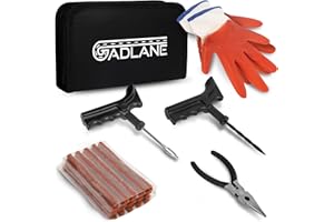 GADLANE Kit Reparation Pneu À Plat De Crevaison sans Chambre À Air Outils De 7 Pièces pour Camion De Moto De Voiture Automatique d'urgence VTT Jeep Tracteur